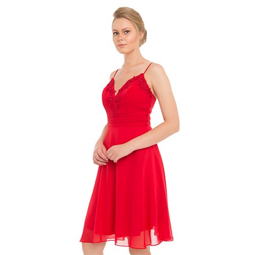 Red Tulle Hanging Short Party Dress